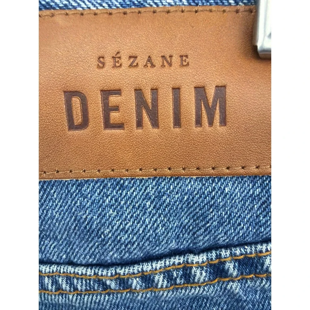 Sézane Brut Sexy High Waist Straight Leg Jeans Bleu Denim Organic Cotton NWT T26